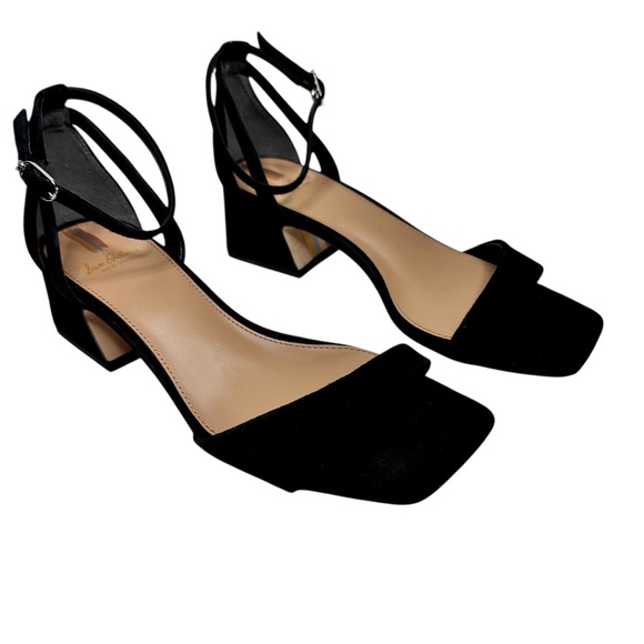 NEW Sam Edelman Wilson Ankle Strap Block Heel Sandals Black Suede SZ 7 - Picture 5 of 12